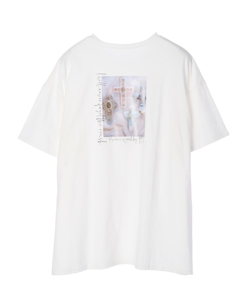 Honey Salon（ハニーサロン）の「CBHS×pivoine.e クロスフォトT（Tシャツ/カットソー・レディース・ホワイト/ブラック・FREE）」の13枚目の写真