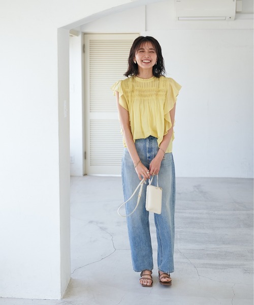 VIOLAd'ORO（ヴィオラドーロ）の「神山まりあさん着用アイテム/VIOLAd'ORO　レザースマホポシェット（ショルダーバッグ・レディース・オフホワイト/グリーン/パープル/オレンジ・FREE）」の18枚目の写真