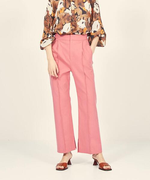 BRACTMENT(ブラクトメント)の「『BRACTMENT(ブラクトメント)』 BM STRC/LI フレアカラー パンツ(その他パンツ・レディース・ピンク/ライム/オレンジ・38/36)」の1枚目の写真