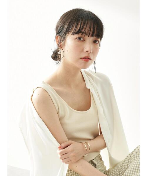 earth music&ecology（アースミュージックアンドエコロジー）の「2wayクルーネックニットタンクトップ ＊（タンクトップ・レディース・アイボリー/モカ/ピンクベージュ・M/L/S）」の8枚目の写真