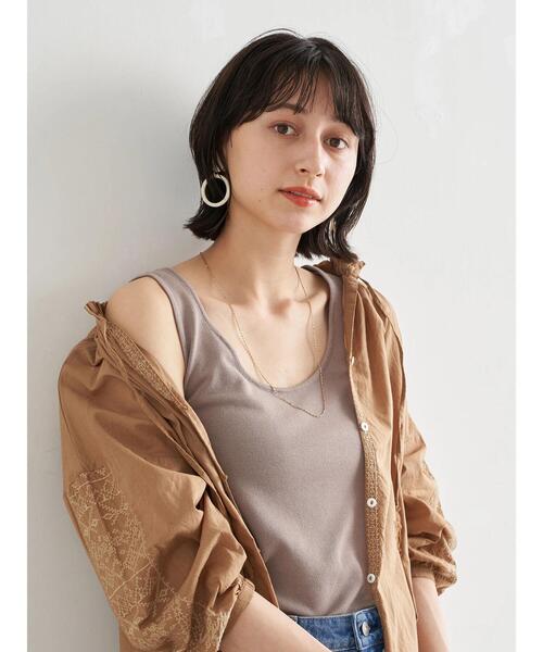 earth music&ecology（アースミュージックアンドエコロジー）の「2wayクルーネックニットタンクトップ ＊（タンクトップ・レディース・アイボリー/モカ/ピンクベージュ・M/L/S）」の13枚目の写真