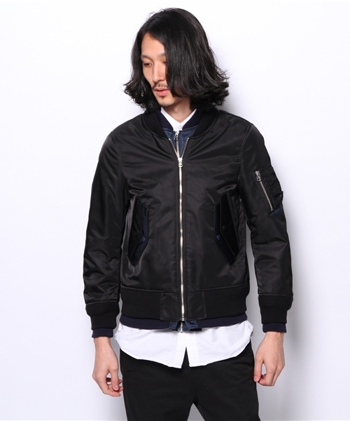 ANREALAGE(アンリアレイジ)の「ANREALAGE ×MIDWEST別注 レイヤードMA1(ブルゾン・メンズ・ブラック・LARGE/MEDIUM)」の12枚目の写真