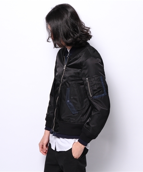 ANREALAGE(アンリアレイジ)の「ANREALAGE ×MIDWEST別注 レイヤードMA1(ブルゾン・メンズ・ブラック・LARGE/MEDIUM)」の11枚目の写真