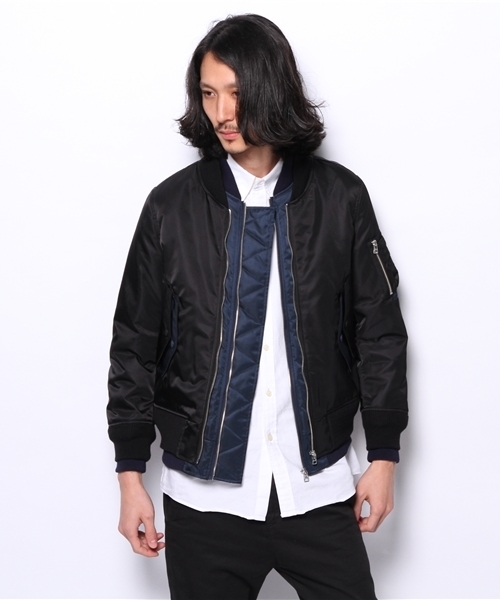 ANREALAGE(アンリアレイジ)の「ANREALAGE ×MIDWEST別注 レイヤードMA1(ブルゾン・メンズ・ブラック・LARGE/MEDIUM)」の8枚目の写真