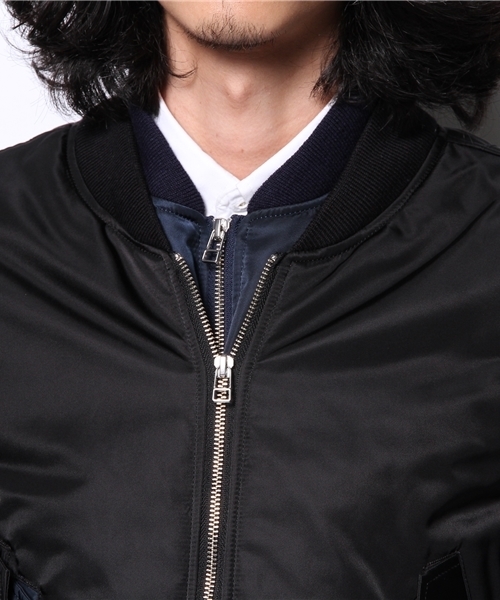 ANREALAGE(アンリアレイジ)の「ANREALAGE ×MIDWEST別注 レイヤードMA1(ブルゾン・メンズ・ブラック・LARGE/MEDIUM)」の7枚目の写真