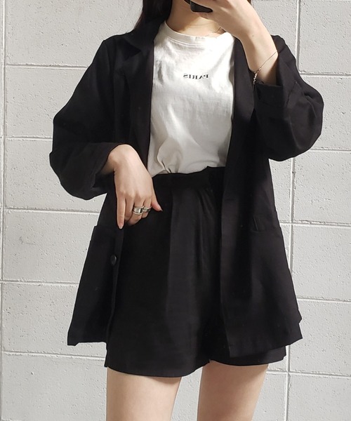 me+em select(ミームセレクト)の「ハイウエストコットンリネンショートパンツ(その他パンツ・レディース・ブラック/ベージュ/ブラウン・MEDIUM/LARGE)」の19枚目の写真