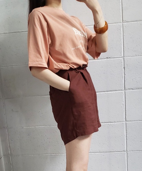 me+em select(ミームセレクト)の「ハイウエストコットンリネンショートパンツ(その他パンツ・レディース・ブラック/ベージュ/ブラウン・MEDIUM/LARGE)」の11枚目の写真