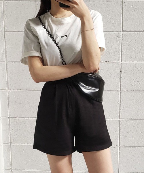 me+em select(ミームセレクト)の「ハイウエストコットンリネンショートパンツ(その他パンツ・レディース・ブラック/ベージュ/ブラウン・MEDIUM/LARGE)」の17枚目の写真