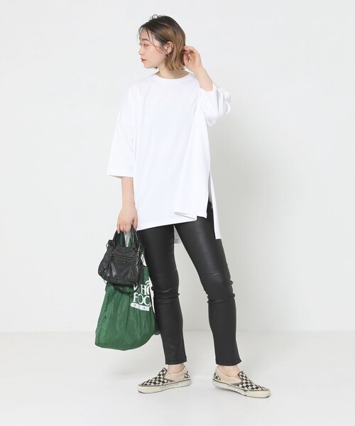 Sig FREAK'S STORE（シグフリークスストア）の「スクエアビックTシャツ（Tシャツ/カットソー・レディース・ブラック/ホワイト/グリーン/ライトグレー/グレー/ベージュ・ﾌﾘ-）」の7枚目の写真