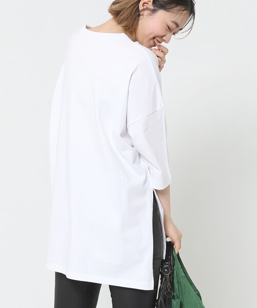 Sig FREAK'S STORE（シグフリークスストア）の「スクエアビックTシャツ（Tシャツ/カットソー・レディース・ブラック/ホワイト/グリーン/ライトグレー/グレー/ベージュ・ﾌﾘ-）」の10枚目の写真