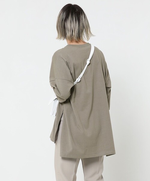 Sig FREAK'S STORE（シグフリークスストア）の「スクエアビックTシャツ（Tシャツ/カットソー・レディース・ブラック/ホワイト/グリーン/ライトグレー/グレー/ベージュ・ﾌﾘ-）」の15枚目の写真