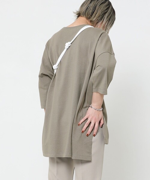 Sig FREAK'S STORE（シグフリークスストア）の「スクエアビックTシャツ（Tシャツ/カットソー・レディース・ブラック/ホワイト/グリーン/ライトグレー/グレー/ベージュ・ﾌﾘ-）」の17枚目の写真