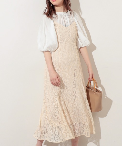 natural couture(ナチュラルクチュール)の「【WEB限定】細ヒモレースキャミワンピース(ワンピース・レディース・オレンジ/アイボリー/ミント・FREE)」の7枚目の写真