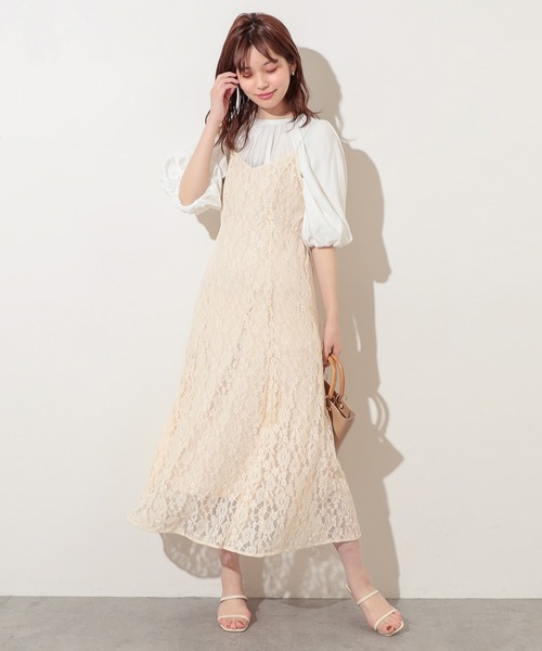 natural couture(ナチュラルクチュール)の「【WEB限定】細ヒモレースキャミワンピース(ワンピース・レディース・オレンジ/アイボリー/ミント・FREE)」の9枚目の写真