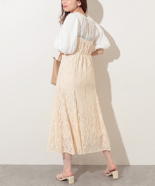 natural couture(ナチュラルクチュール)の「【WEB限定】細ヒモレースキャミワンピース(ワンピース・レディース・オレンジ/アイボリー/ミント・FREE)」の8枚目の写真