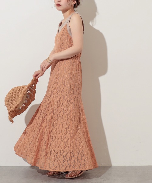 natural couture(ナチュラルクチュール)の「【WEB限定】細ヒモレースキャミワンピース(ワンピース・レディース・オレンジ/アイボリー/ミント・FREE)」の10枚目の写真