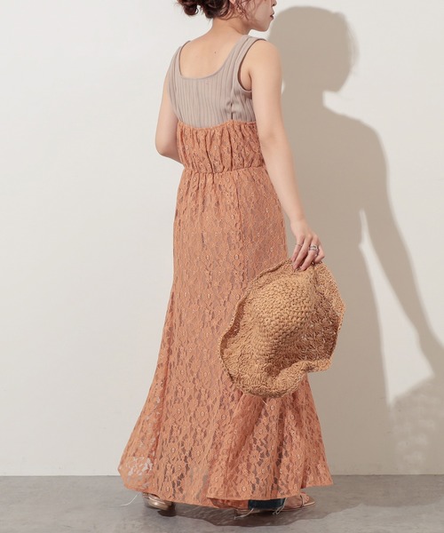 natural couture(ナチュラルクチュール)の「【WEB限定】細ヒモレースキャミワンピース(ワンピース・レディース・オレンジ/アイボリー/ミント・FREE)」の11枚目の写真