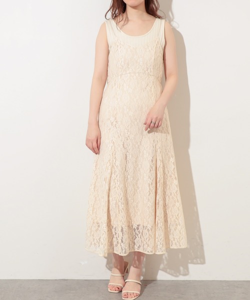 natural couture(ナチュラルクチュール)の「【WEB限定】細ヒモレースキャミワンピース(ワンピース・レディース・オレンジ/アイボリー/ミント・FREE)」の15枚目の写真