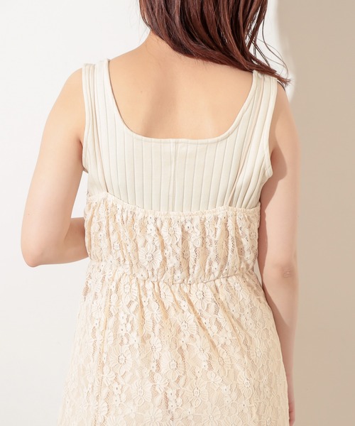 natural couture(ナチュラルクチュール)の「【WEB限定】細ヒモレースキャミワンピース(ワンピース・レディース・オレンジ/アイボリー/ミント・FREE)」の19枚目の写真