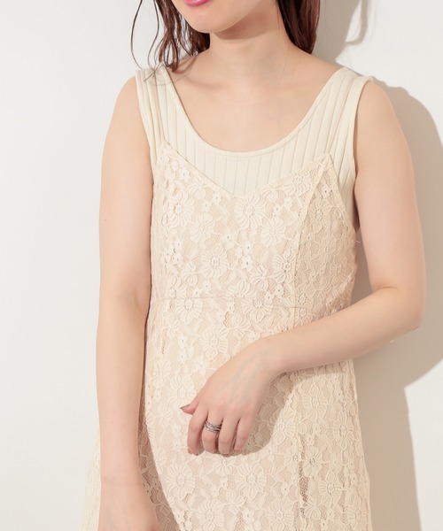 natural couture(ナチュラルクチュール)の「【WEB限定】細ヒモレースキャミワンピース(ワンピース・レディース・オレンジ/アイボリー/ミント・FREE)」の18枚目の写真