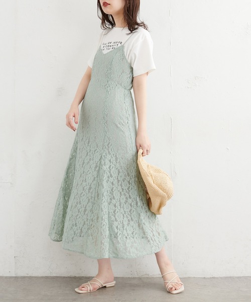 natural couture(ナチュラルクチュール)の「【WEB限定】細ヒモレースキャミワンピース(ワンピース・レディース・オレンジ/アイボリー/ミント・FREE)」の21枚目の写真
