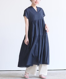 コットンキャンブリックティアードワンピース