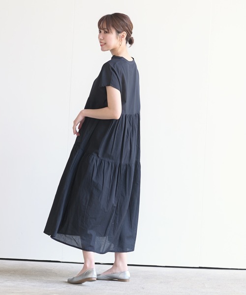 rps（アールピーエス）の「コットンキャンブリックティアードワンピース（ワンピース・レディース・ブラック/グレイッシュベージュ/ネイビー・M）」の6枚目の写真