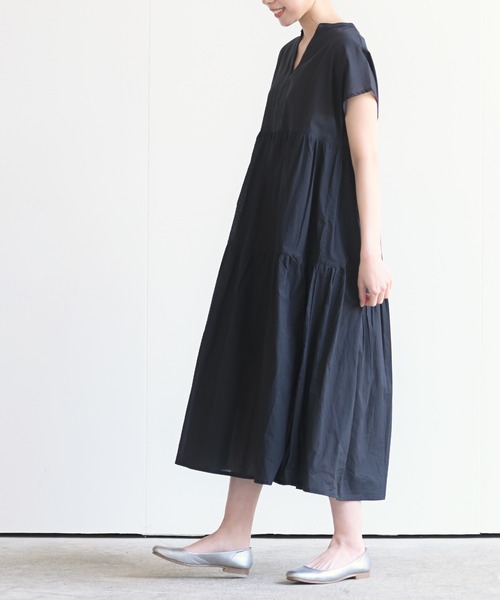 rps（アールピーエス）の「コットンキャンブリックティアードワンピース（ワンピース・レディース・ブラック/グレイッシュベージュ/ネイビー・M）」の7枚目の写真