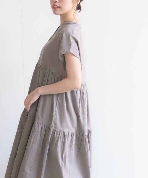 rps（アールピーエス）の「コットンキャンブリックティアードワンピース（ワンピース・レディース・ブラック/グレイッシュベージュ/ネイビー・M）」の21枚目の写真