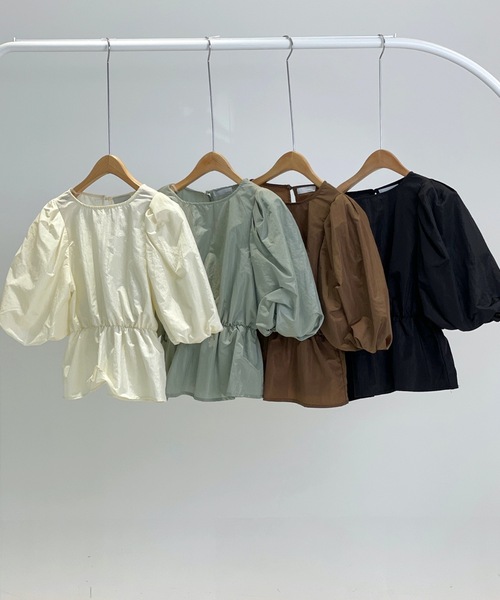 LUREM(ルアム)の「ボリュームスリーブぺプラムブラウス(シャツ/ブラウス・レディース・ブラウン/カーキ/アイボリー・FREE)」の16枚目の写真