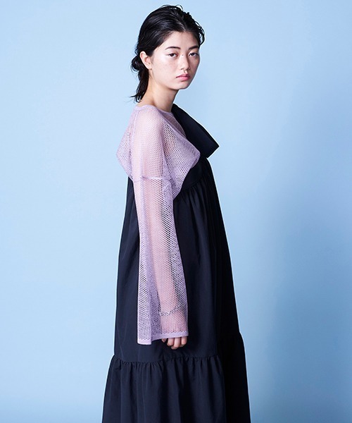 lautreamont BLEUBLANC（ロートレアモンブルーブラン）の「メッシュニットトップス（ニット/セーター・レディース・パープル/オレンジ/ブラック系その他・9号）」の4枚目の写真