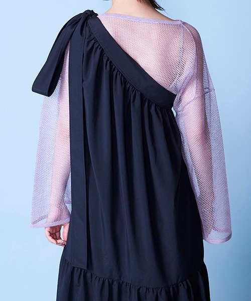 lautreamont BLEUBLANC（ロートレアモンブルーブラン）の「メッシュニットトップス（ニット/セーター・レディース・パープル/オレンジ/ブラック系その他・9号）」の6枚目の写真