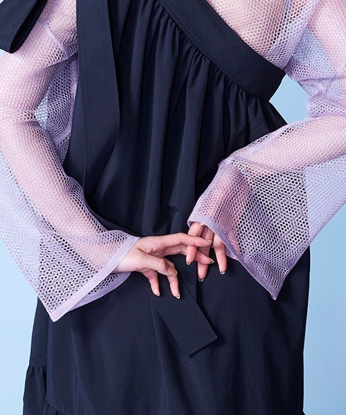 lautreamont BLEUBLANC（ロートレアモンブルーブラン）の「メッシュニットトップス（ニット/セーター・レディース・パープル/オレンジ/ブラック系その他・9号）」の7枚目の写真