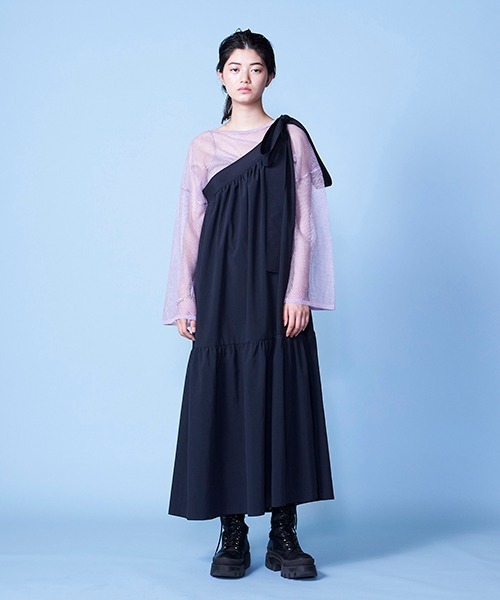 lautreamont BLEUBLANC（ロートレアモンブルーブラン）の「メッシュニットトップス（ニット/セーター・レディース・パープル/オレンジ/ブラック系その他・9号）」の8枚目の写真