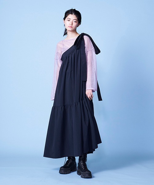 lautreamont BLEUBLANC（ロートレアモンブルーブラン）の「メッシュニットトップス（ニット/セーター・レディース・パープル/オレンジ/ブラック系その他・9号）」の9枚目の写真