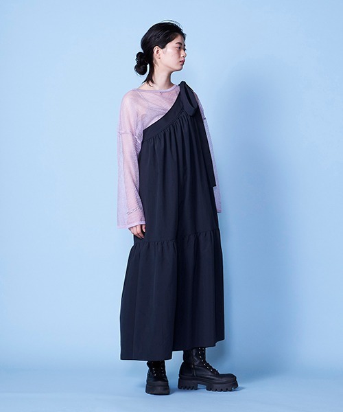 lautreamont BLEUBLANC（ロートレアモンブルーブラン）の「メッシュニットトップス（ニット/セーター・レディース・パープル/オレンジ/ブラック系その他・9号）」の12枚目の写真