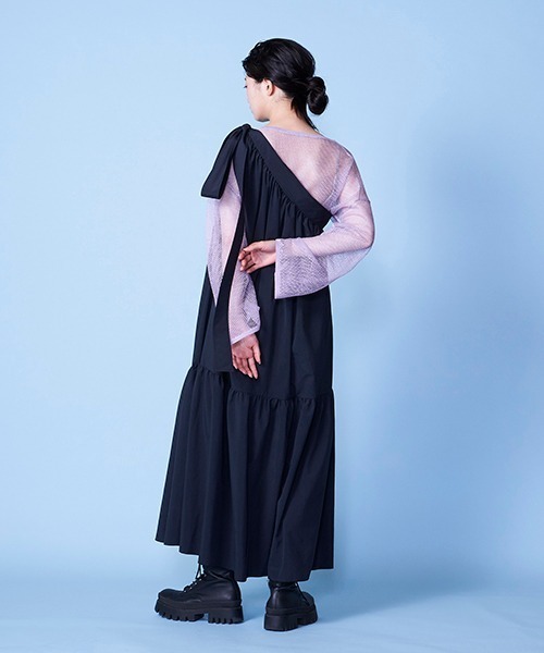 lautreamont BLEUBLANC（ロートレアモンブルーブラン）の「メッシュニットトップス（ニット/セーター・レディース・パープル/オレンジ/ブラック系その他・9号）」の14枚目の写真