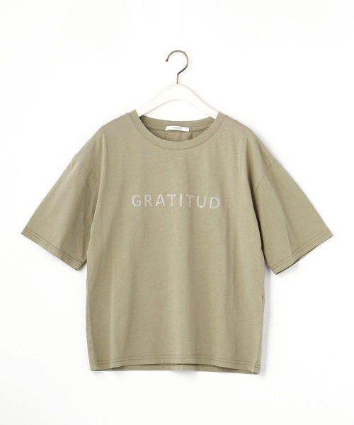 Grand PARK（グランドパーク）の「刺繍ロゴＴシャツ（Tシャツ/カットソー・レディース・ベージュ/カーキ/ネイビー/ホワイト・FREE）」の4枚目の写真