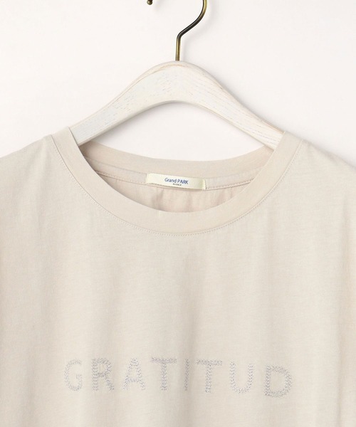 Grand PARK（グランドパーク）の「刺繍ロゴＴシャツ（Tシャツ/カットソー・レディース・ベージュ/カーキ/ネイビー/ホワイト・FREE）」の5枚目の写真