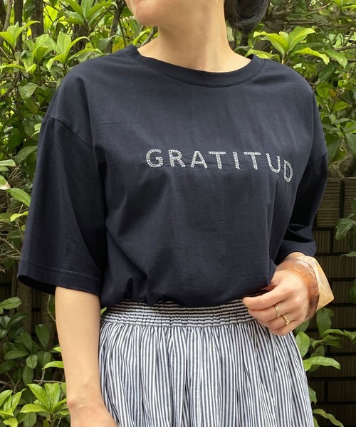 Grand PARK（グランドパーク）の「刺繍ロゴＴシャツ（Tシャツ/カットソー・レディース・ベージュ/カーキ/ネイビー/ホワイト・FREE）」の13枚目の写真