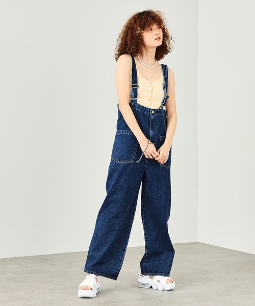 SOMETHING（サムシング）の「SOMETHING レースアップサロペット（サロペット/オーバーオール・レディース・ブラック/ダークブルー/キナリ・SMALL/MEDIUM）」の21枚目の写真