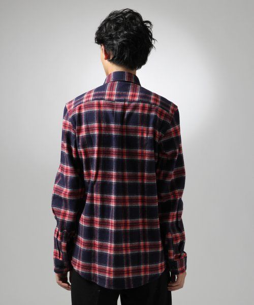 HARE（ハレ）の「ビエラチェックシャツ【HARE】（シャツ/ブラウス・メンズ・オフホワイト/レッド/ネイビー/グレー・SMALL/MEDIUM/LARGE）」の6枚目の写真