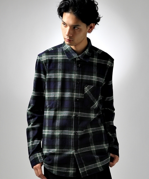 HARE（ハレ）の「ビエラチェックシャツ【HARE】（シャツ/ブラウス・メンズ・オフホワイト/レッド/ネイビー/グレー・SMALL/MEDIUM/LARGE）」の17枚目の写真