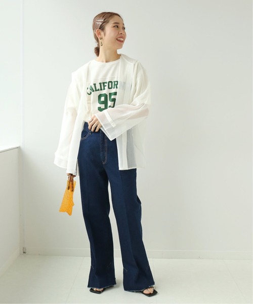 Simplicite（サンプリシテ）の「スリットワイドデニムパンツ◆（デニムパンツ・レディース・グレー/ブルー/ネイビー・SMALL/MEDIUM）」の11枚目の写真