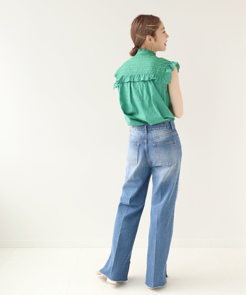 Simplicite（サンプリシテ）の「スリットワイドデニムパンツ◆（デニムパンツ・レディース・グレー/ブルー/ネイビー・SMALL/MEDIUM）」の18枚目の写真