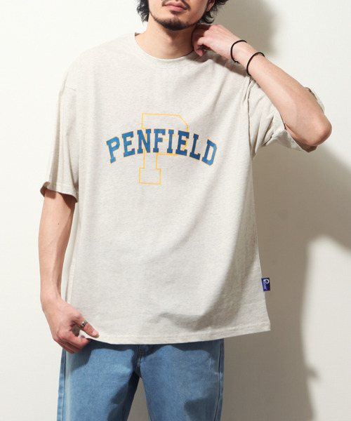 PEN FIELD（ペンフィールド）の「【別注】【PEN FIELD】カレッジロゴビッグシルエットオーバーサイズ半袖Tシャツ（Tシャツ/カットソー・レディース・ブラック/ベージュ/ネイビー/カーキ/オートミール・MEDIUM/LARGE/X-LARGE）」の22枚目の写真