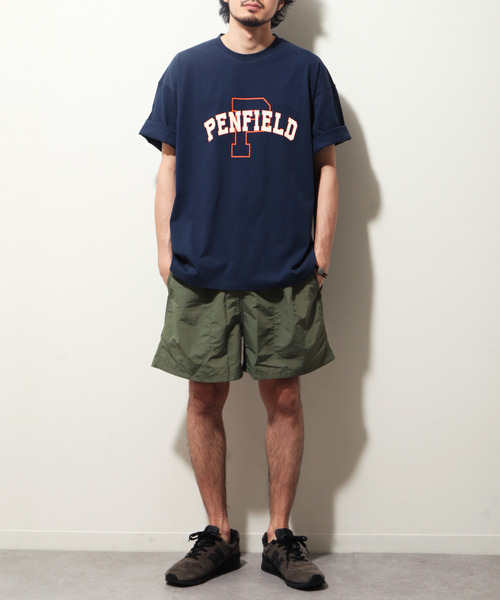 PEN FIELD（ペンフィールド）の「【別注】【PEN FIELD】カレッジロゴビッグシルエットオーバーサイズ半袖Tシャツ（Tシャツ/カットソー・レディース・ブラック/ベージュ/ネイビー/カーキ/オートミール・MEDIUM/LARGE/X-LARGE）」の14枚目の写真