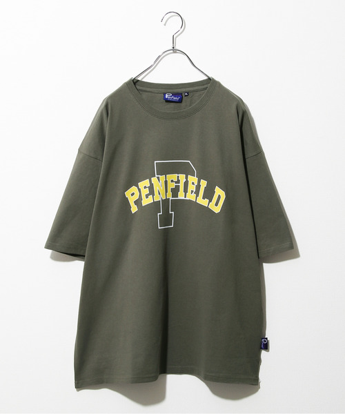PEN FIELD（ペンフィールド）の「【別注】【PEN FIELD】カレッジロゴビッグシルエットオーバーサイズ半袖Tシャツ（Tシャツ/カットソー・レディース・ブラック/ベージュ/ネイビー/カーキ/オートミール・MEDIUM/LARGE/X-LARGE）」の17枚目の写真