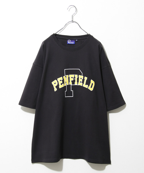 PEN FIELD（ペンフィールド）の「【別注】【PEN FIELD】カレッジロゴビッグシルエットオーバーサイズ半袖Tシャツ（Tシャツ/カットソー・レディース・ブラック/ベージュ/ネイビー/カーキ/オートミール・MEDIUM/LARGE/X-LARGE）」の8枚目の写真