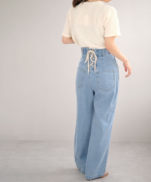 ANDJ(アンドジェイ)の「クラッシュジャガードTシャツ(Tシャツ/カットソー・レディース・オフホワイト/ブラック/ライム・M)」の6枚目の写真